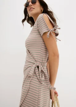 Vestido cruzado de mezcla fluida de viscosa y elastano