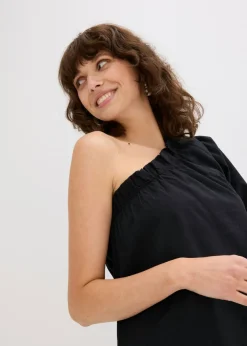 Vestido de algodón con un hombro al descubierto