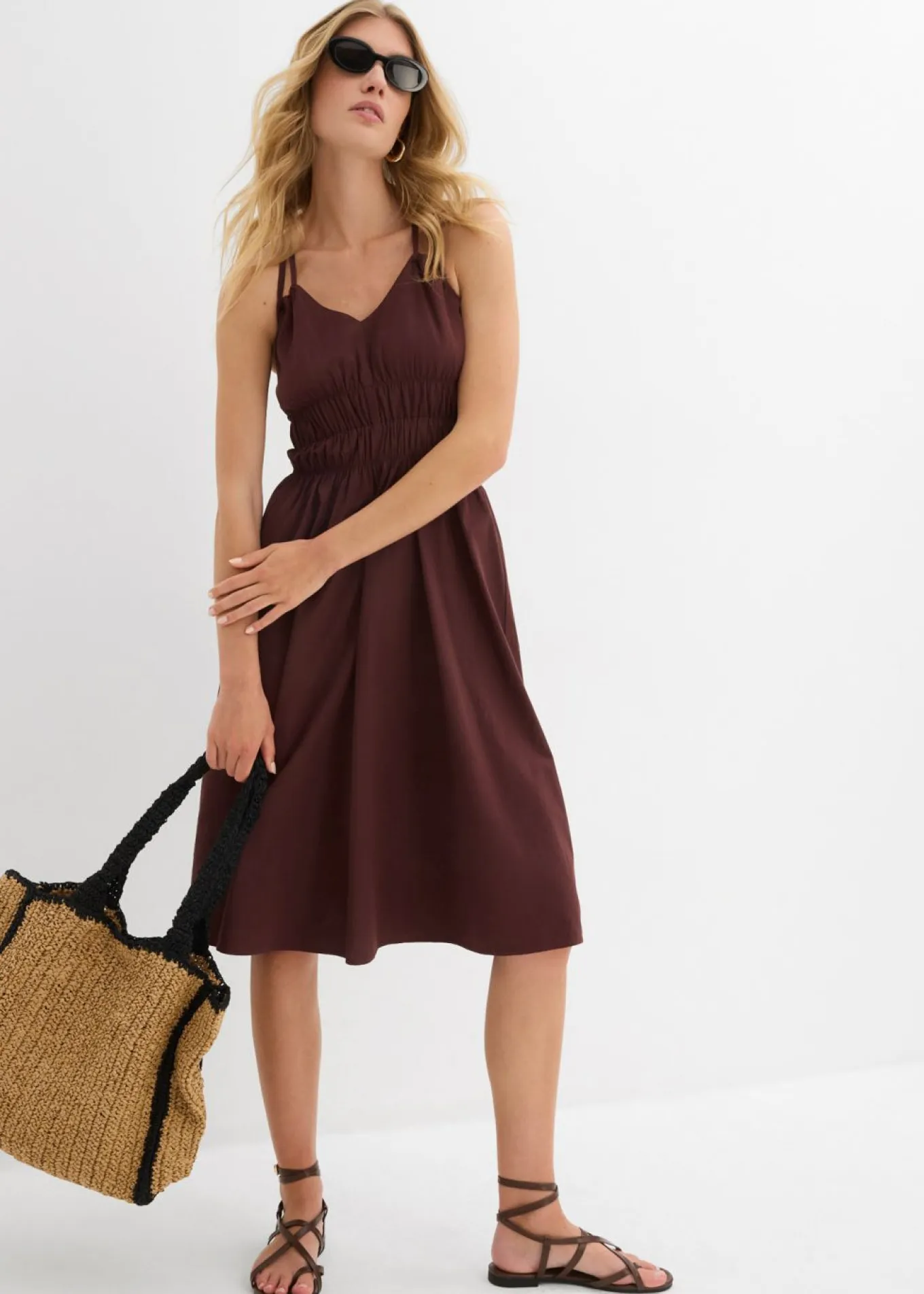 Vestido de algodón orgánico puro con tirantes