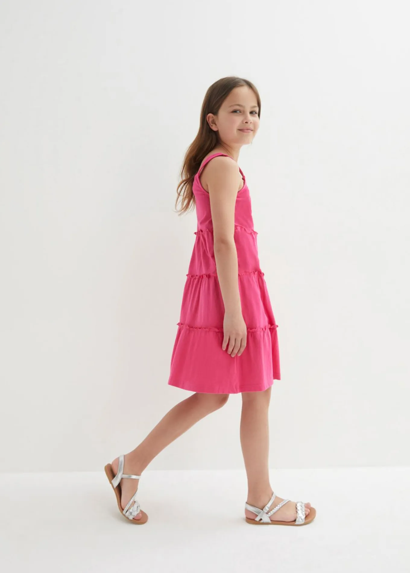 Vestido de algodón orgánico puro con tirantes