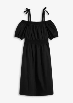 Vestido de algodón orgánico puro con hombros al descubierto