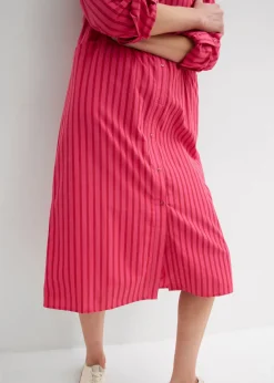 Vestido de algodón puro con cuello de camisa