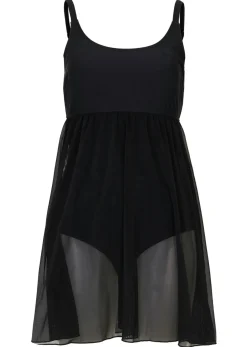 Vestido de baño con malla transparente