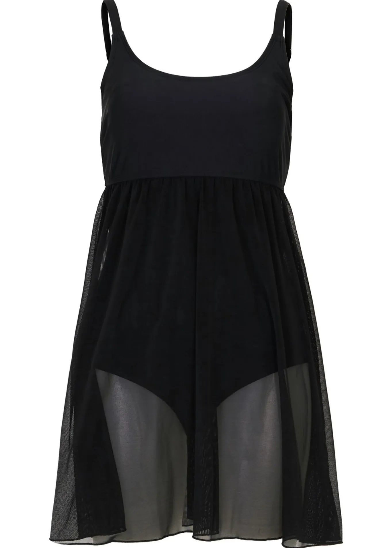 Vestido de baño con malla transparente