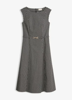 Vestido de bengalina con cinturón (2 piezas)