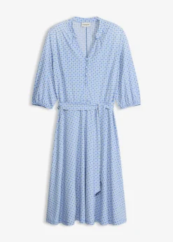 Vestido de blusa en jersey con cordón (2 piezas)