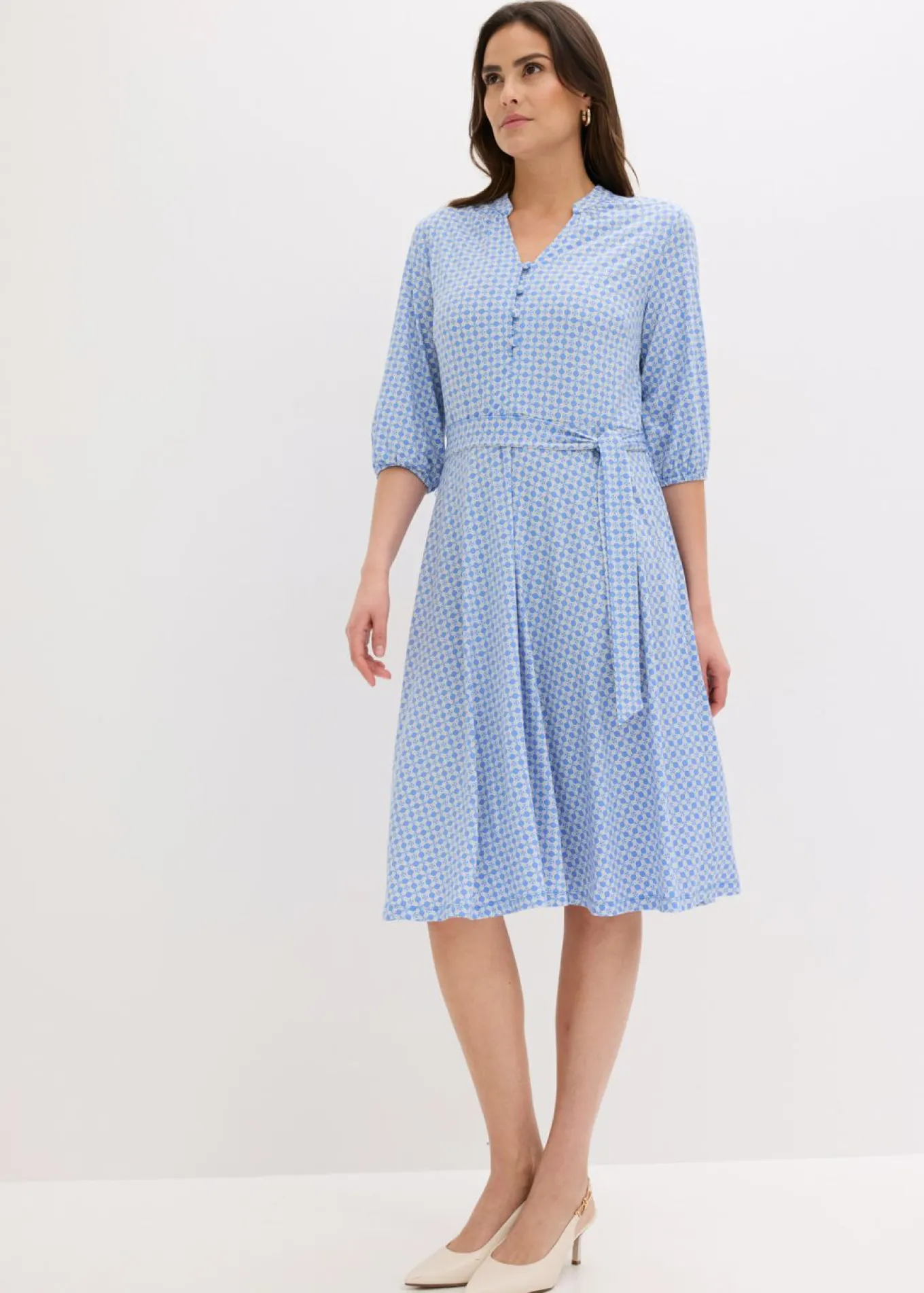Vestido de blusa en jersey con cordón (2 piezas)