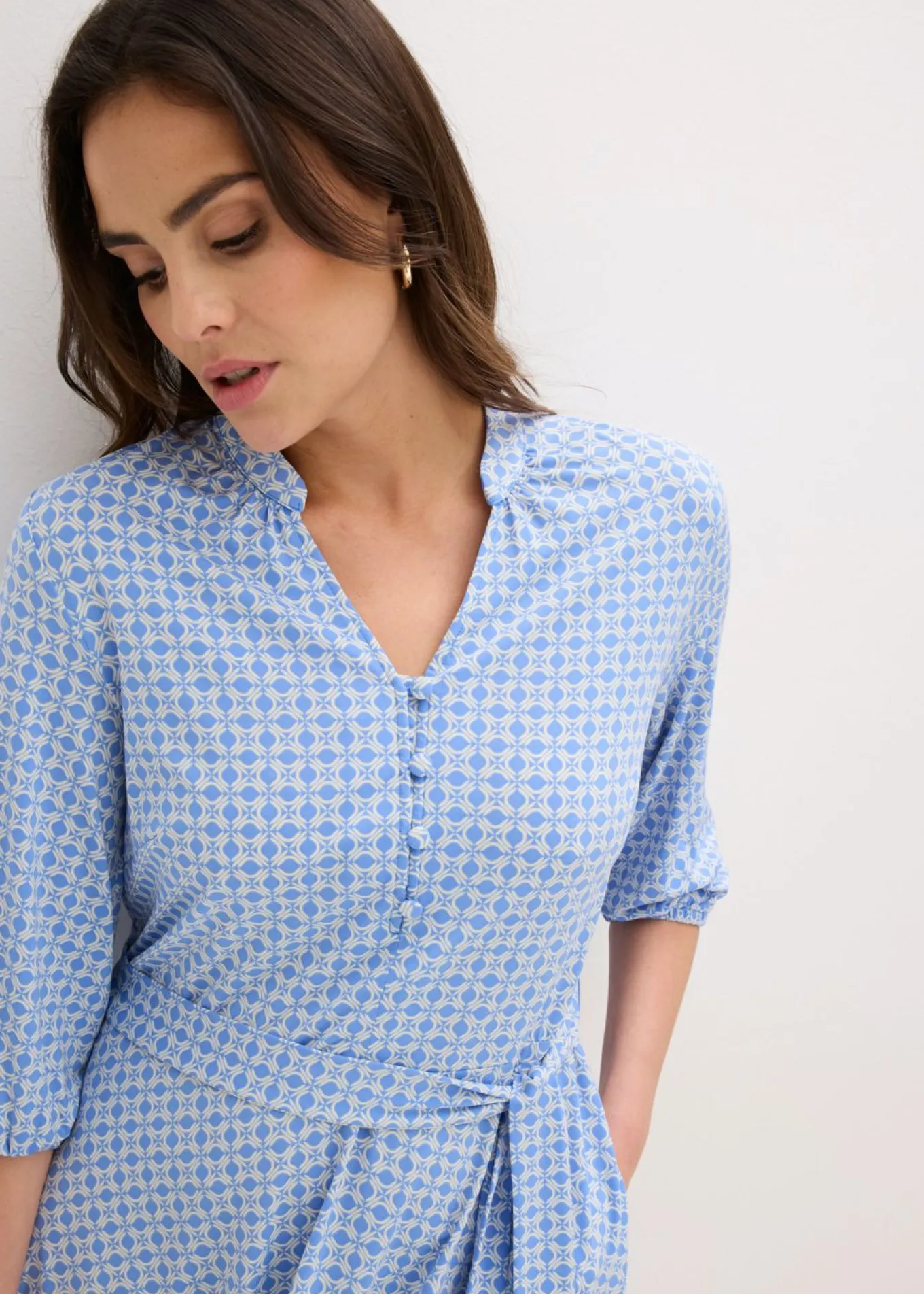 Vestido de blusa en jersey con cordón (2 piezas)