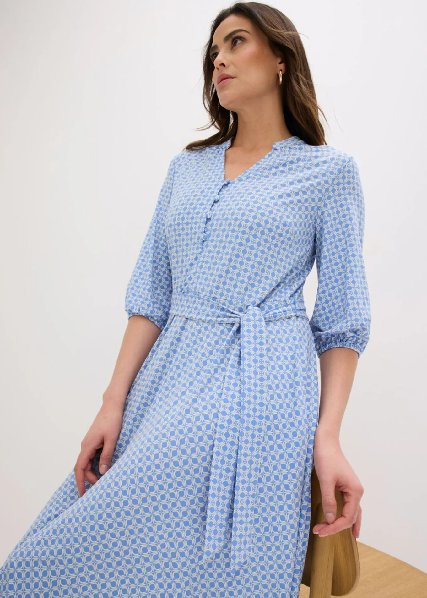 Vestido de blusa en jersey con cordón (2 piezas)
