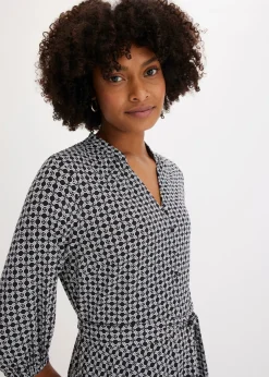 Vestido de blusa en jersey con cordón (2 piezas)