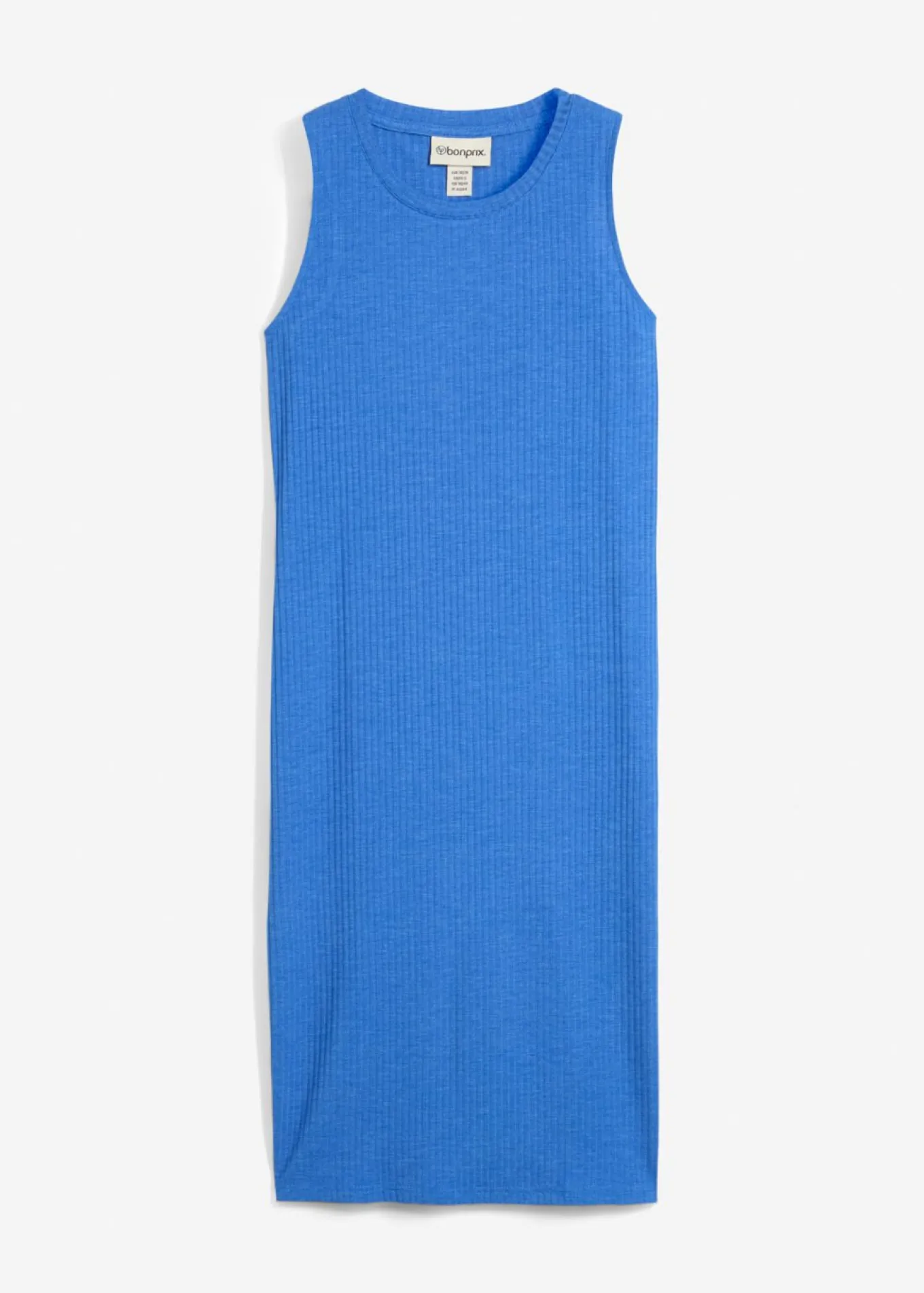Vestido de canalé de mezcla de viscosa fluida con aberturas laterales