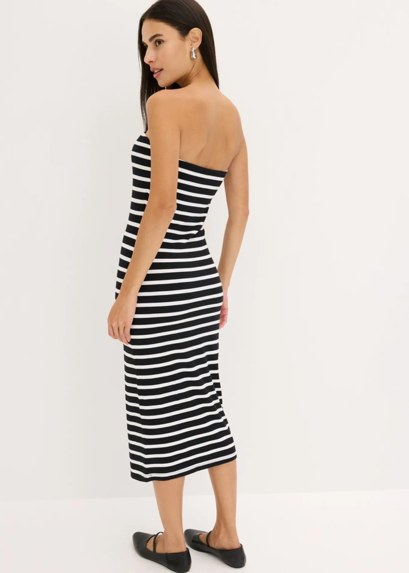 Vestido de canalé tipo bandeau