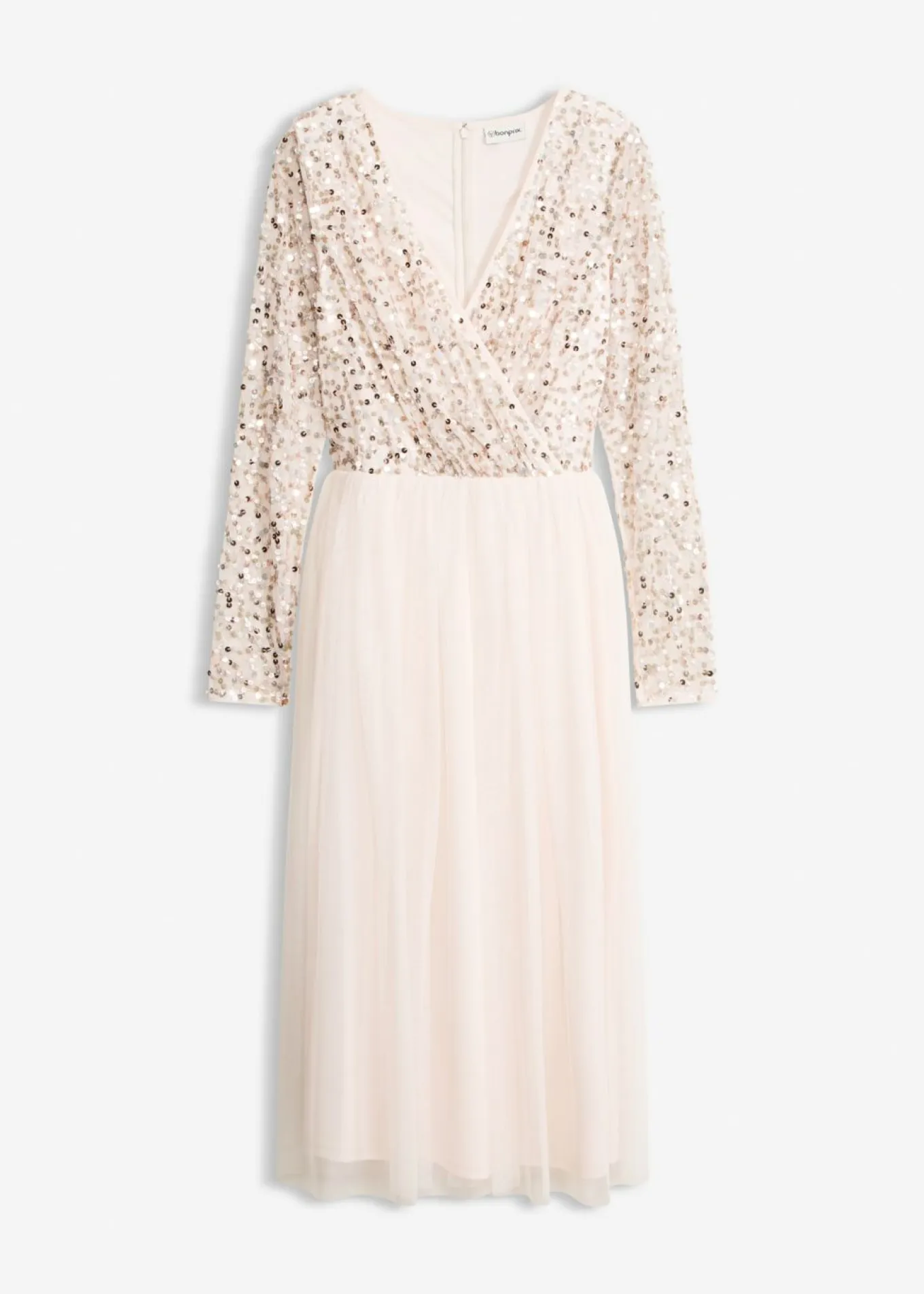 Vestido de cóctel con bordado de lentejuelas