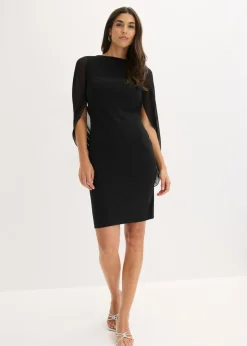 Vestido de cóctel con mangas de gasa
