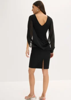 Vestido de cóctel con mangas de gasa