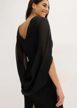 Vestido de cóctel con mangas de gasa
