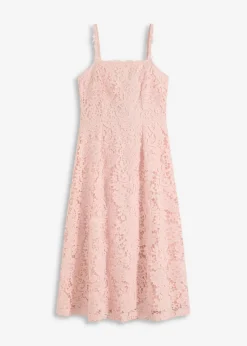 Vestido de encaje con tirantes decorados