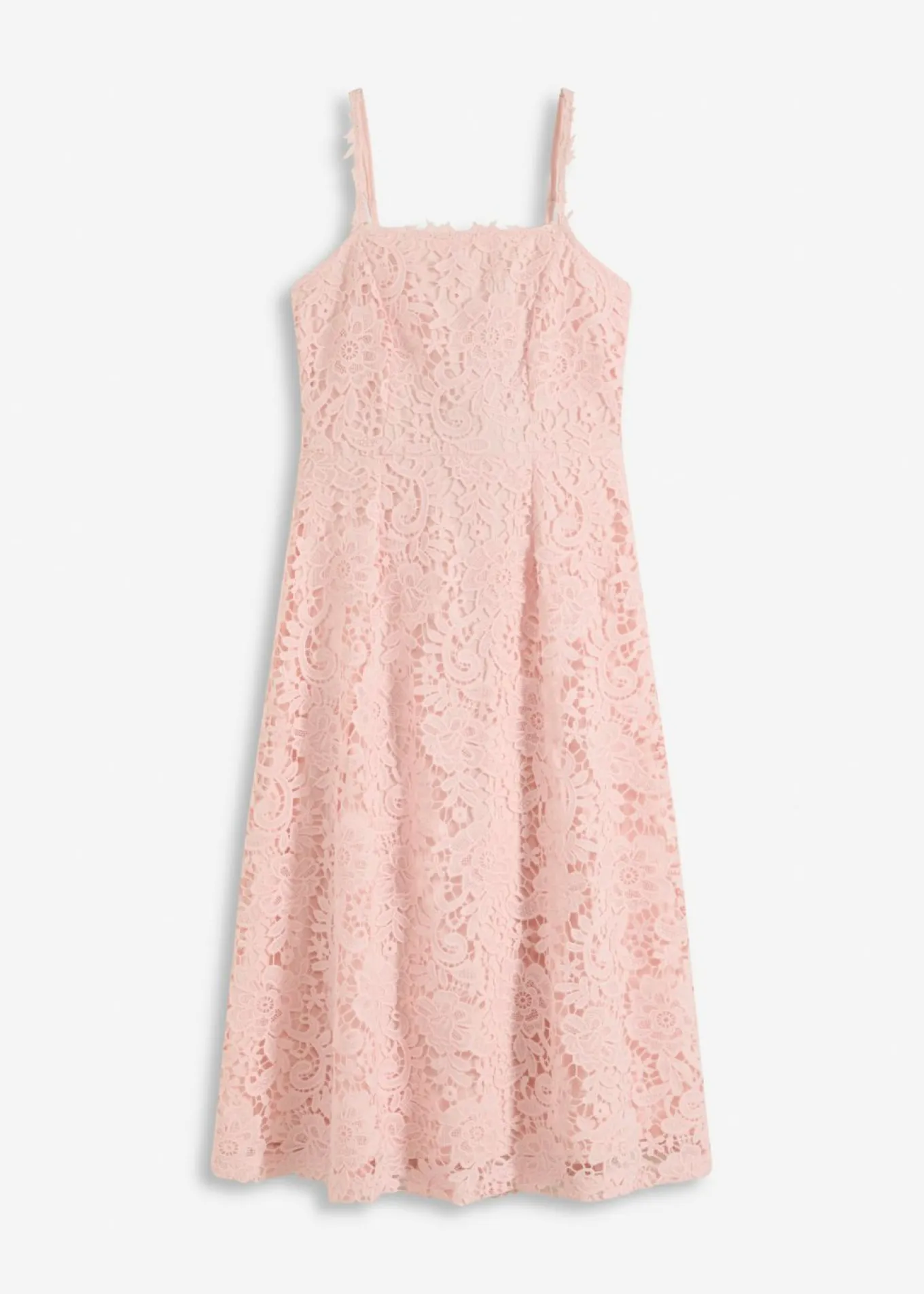 Vestido de encaje con tirantes decorados