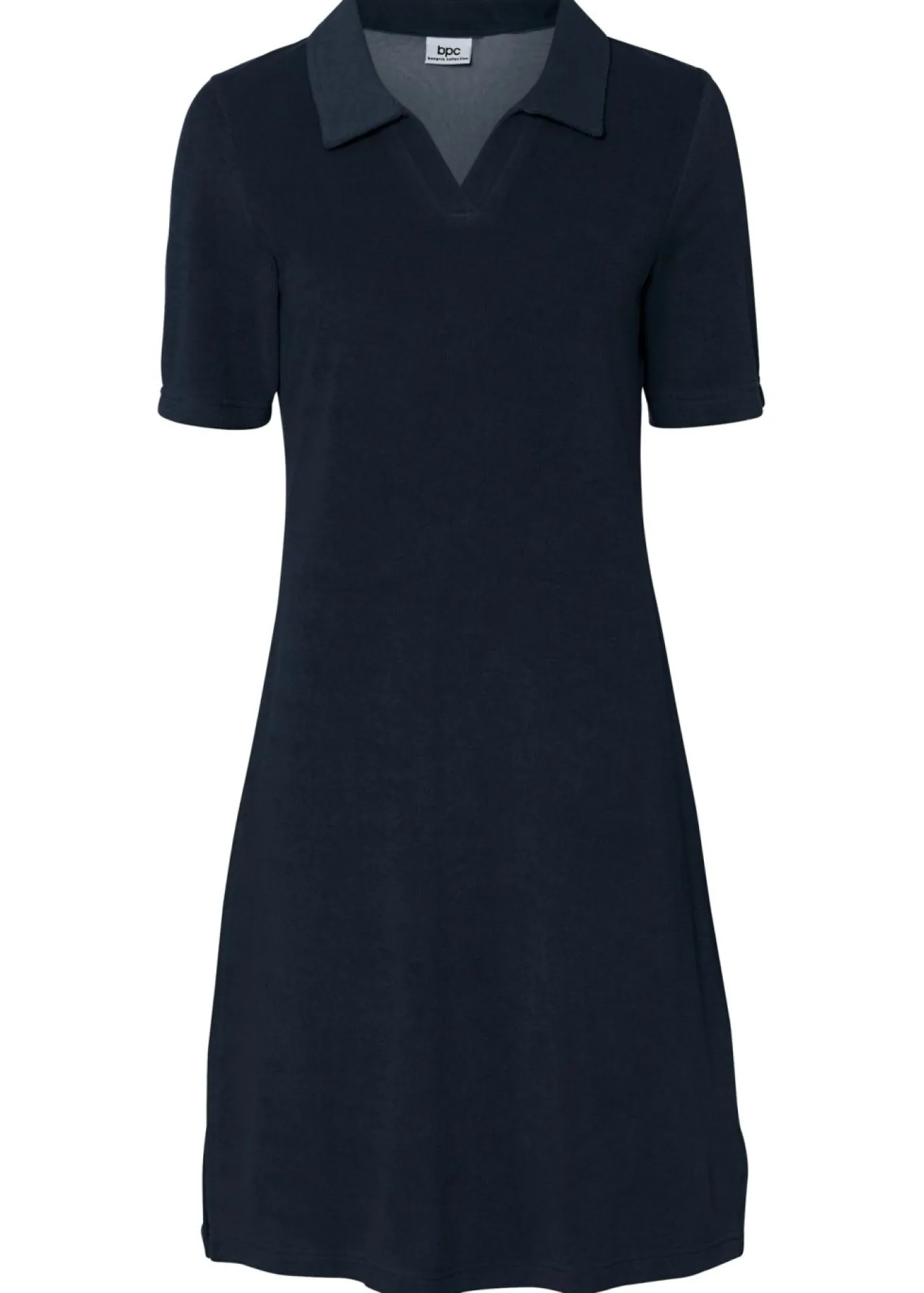 Vestido de froté hasta la rodilla con cuello tipo polo