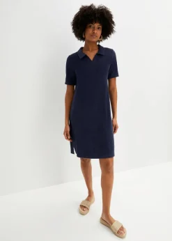 Vestido de froté hasta la rodilla con cuello tipo polo