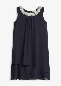 Vestido de gasa con aplicación de piedras