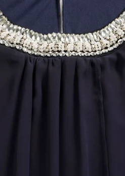 Vestido de gasa con aplicación de piedras