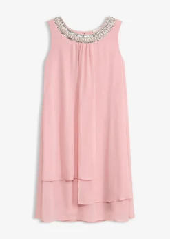 Vestido de gasa con aplicación de piedras