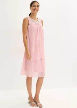 Vestido de gasa con aplicación de piedras