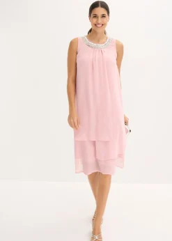 Vestido de gasa con aplicación de piedras