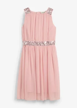 Vestido de gasa con banda de lentejuelas