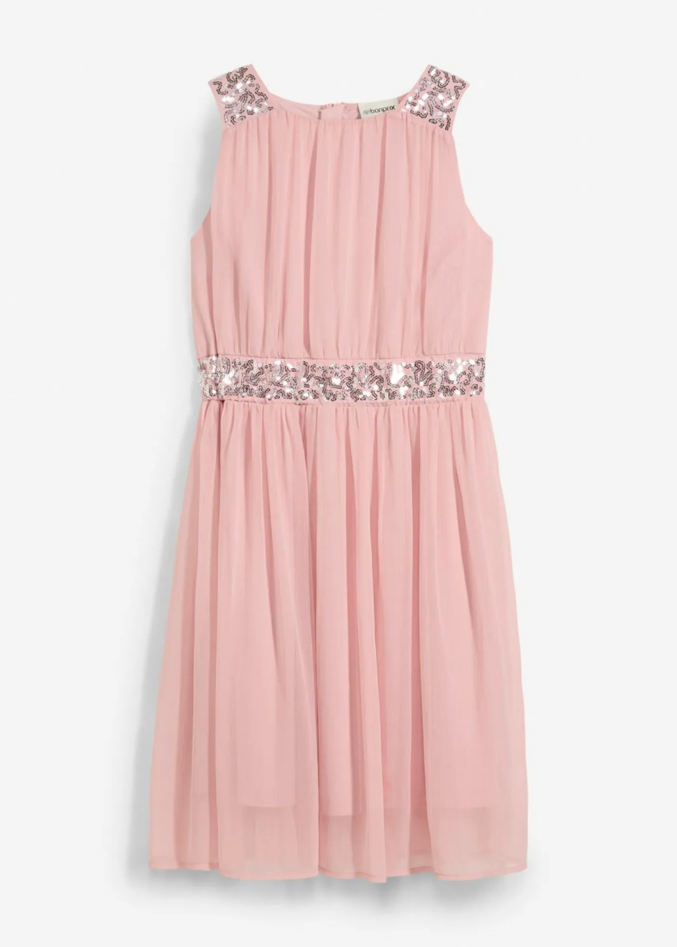 Vestido de gasa con banda de lentejuelas