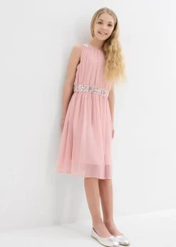 Vestido de gasa con banda de lentejuelas