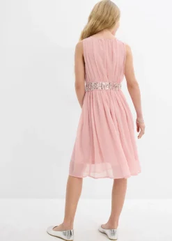 Vestido de gasa con banda de lentejuelas