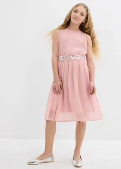 Vestido de gasa con banda de lentejuelas