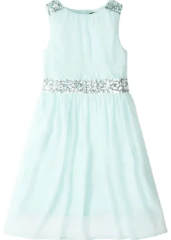 Vestido de gasa con banda de lentejuelas