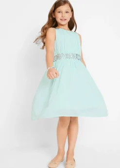 Vestido de gasa con banda de lentejuelas