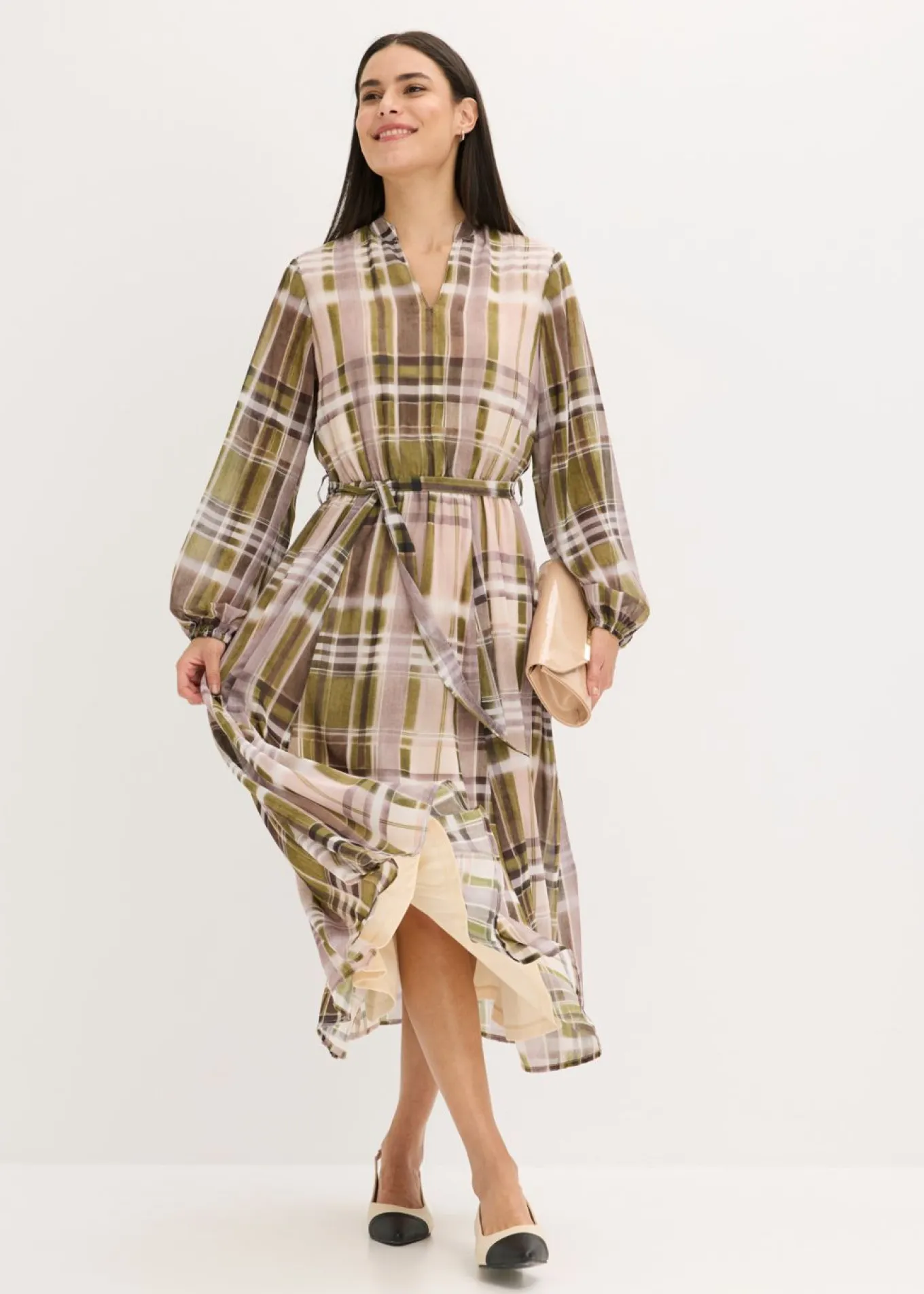 Vestido de gasa con cordón para anudar