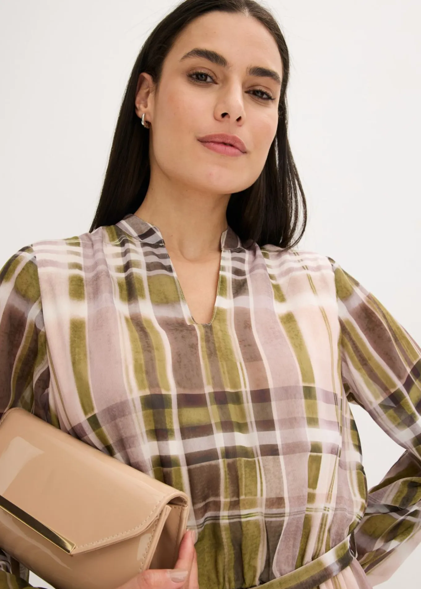 Vestido de gasa con cordón para anudar