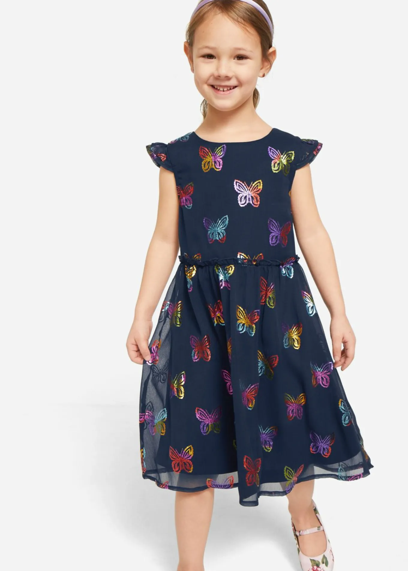 Vestido de gasa con corte en A