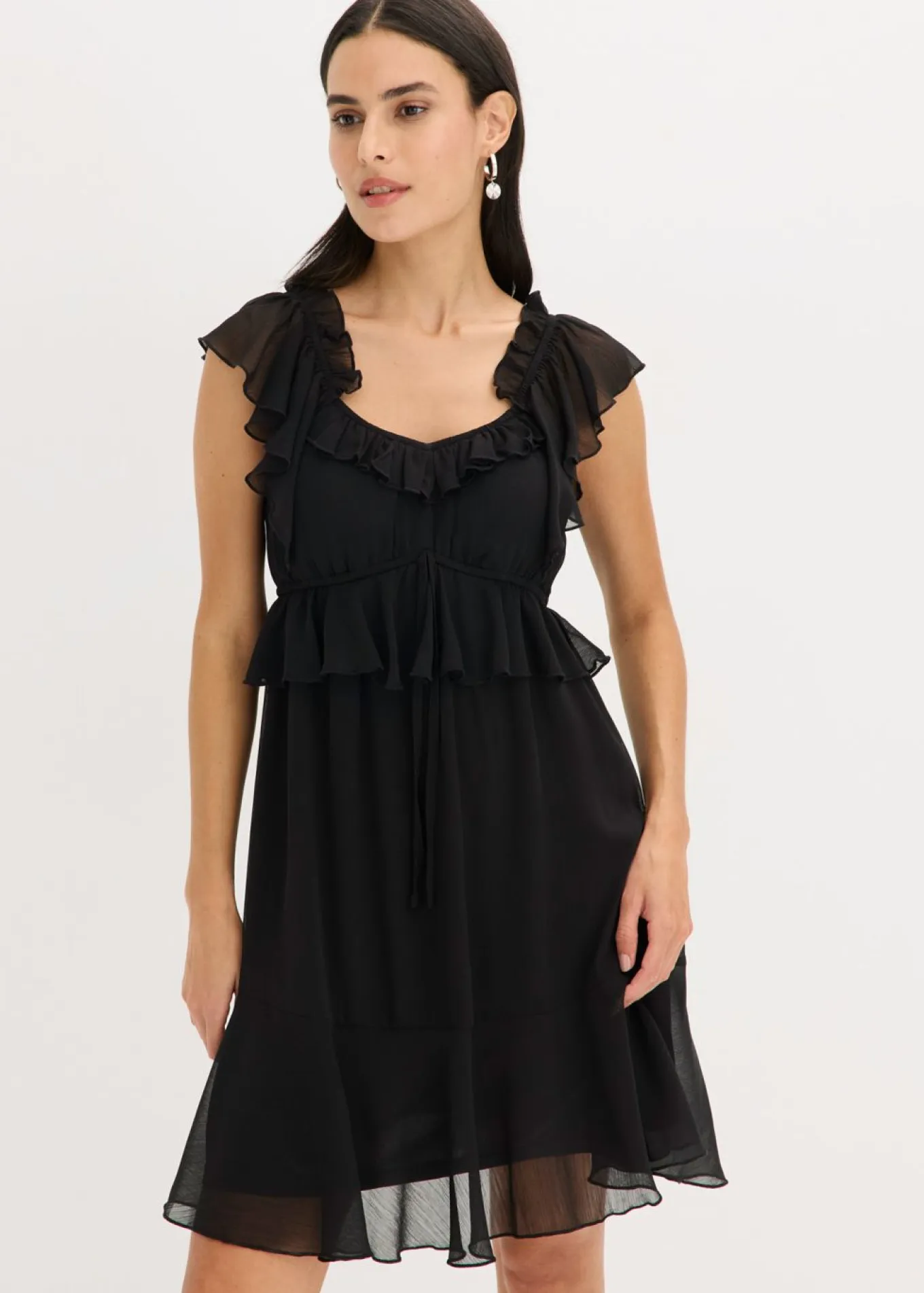 Vestido de gasa con corte en A