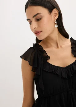 Vestido de gasa con corte en A