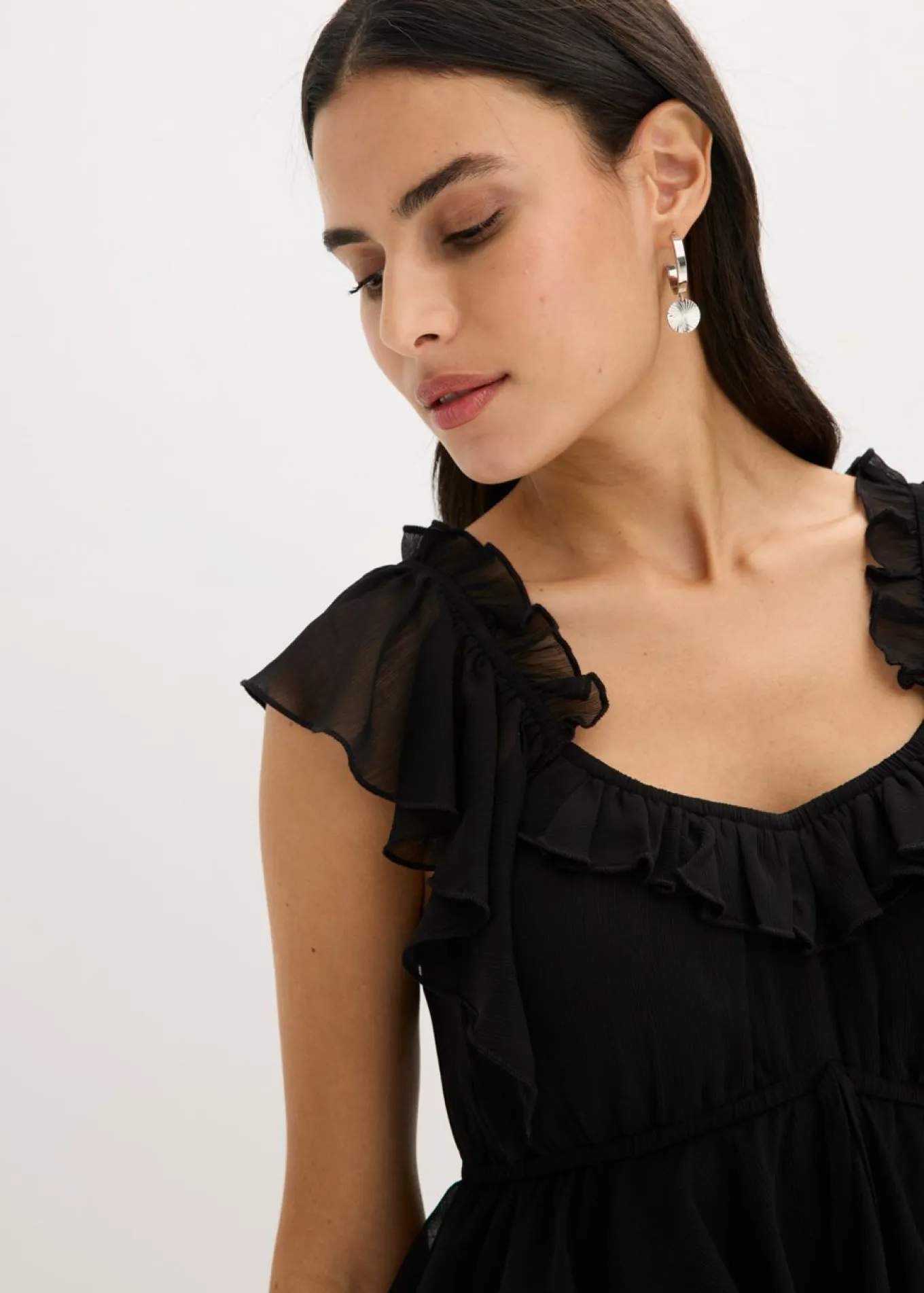 Vestido de gasa con corte en A