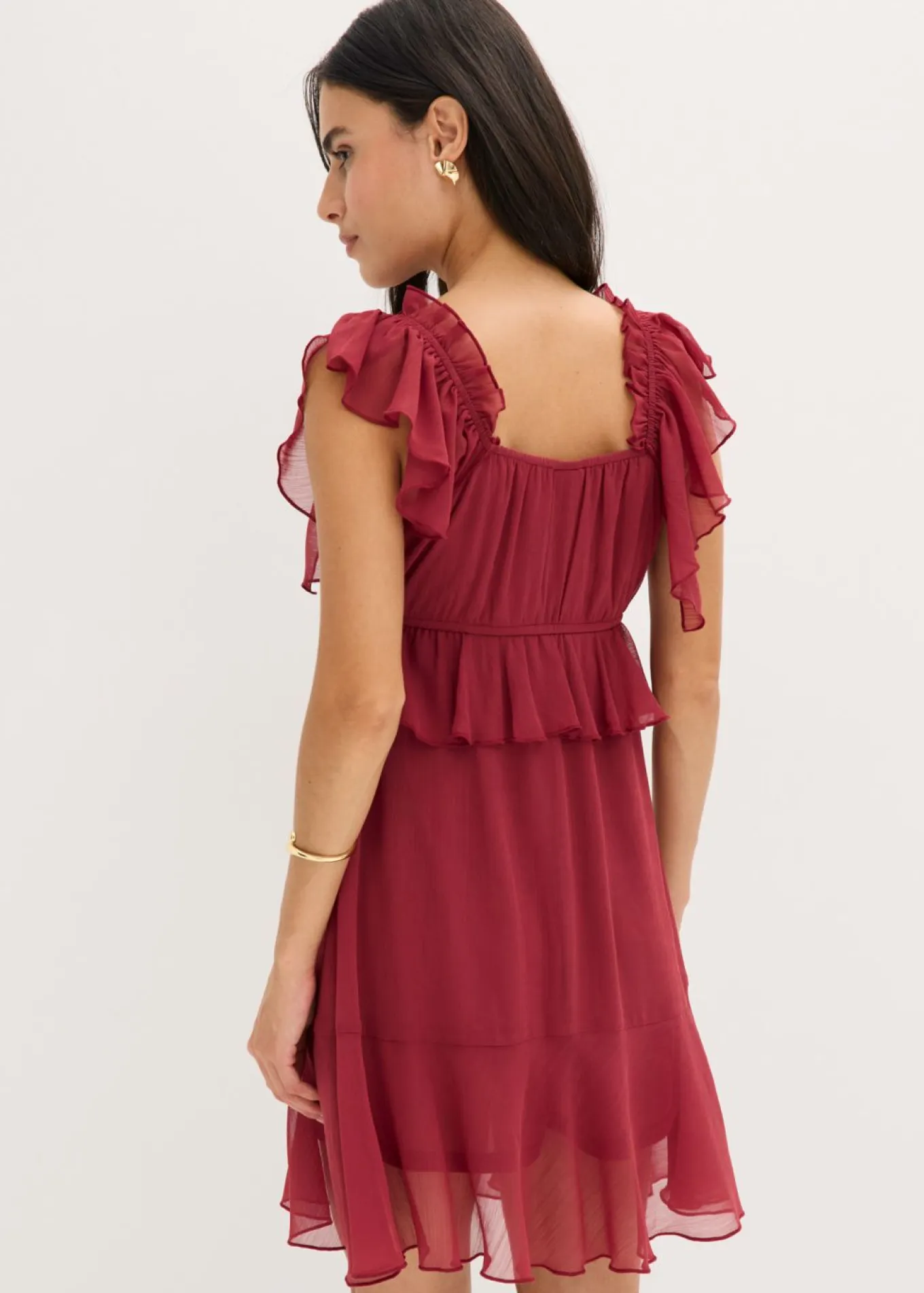 Vestido de gasa con corte en A
