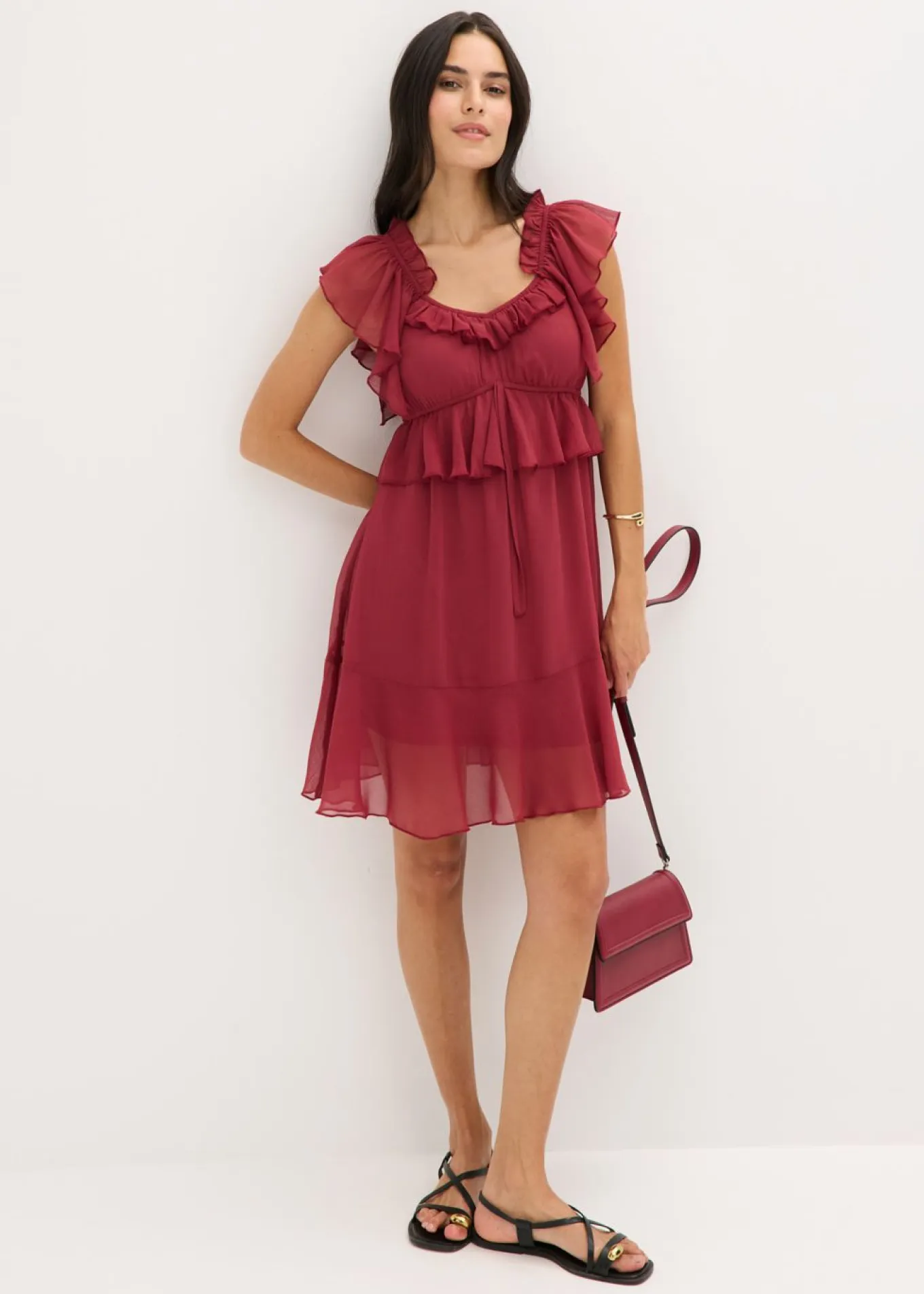Vestido de gasa con corte en A