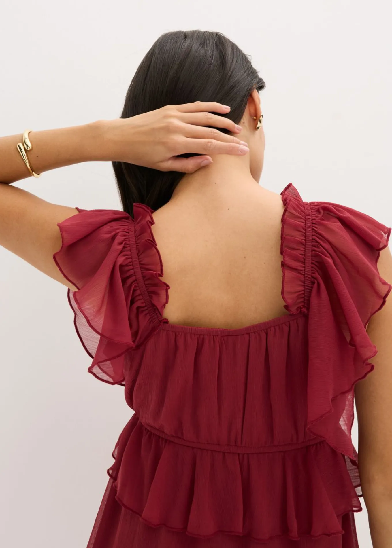Vestido de gasa con corte en A