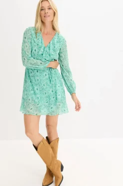 Vestido de gasa con corte en A