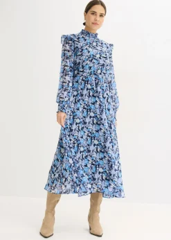 Vestido de gasa con cuello alto