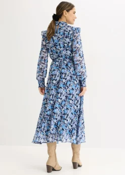 Vestido de gasa con cuello alto