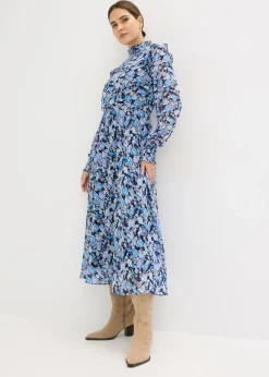 Vestido de gasa con cuello alto