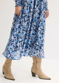 Vestido de gasa con cuello alto